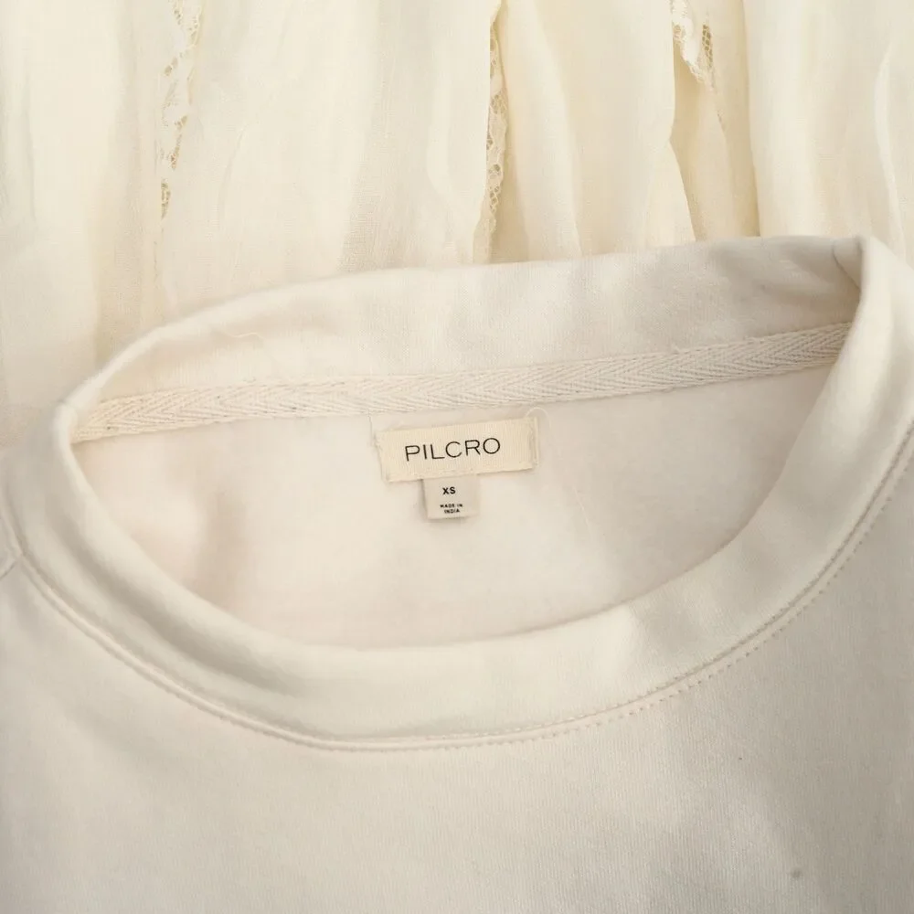 By Anthropologie Pilcro Sweatshirt Twofer Mini Dress Oversized Trendy XS 288458